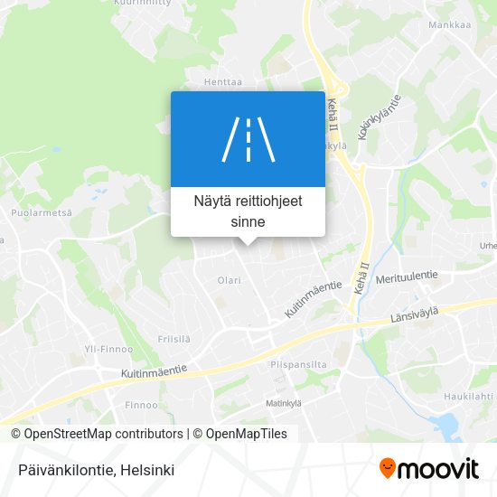 Päivänkilontie kartta