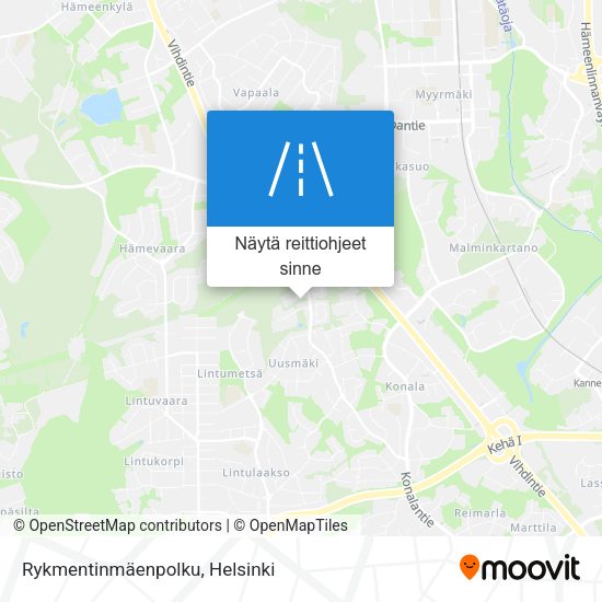 Rykmentinmäenpolku kartta