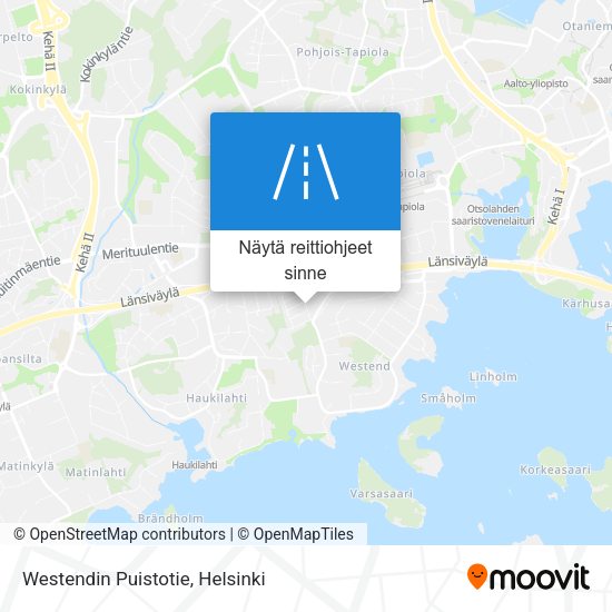 Westendin Puistotie kartta