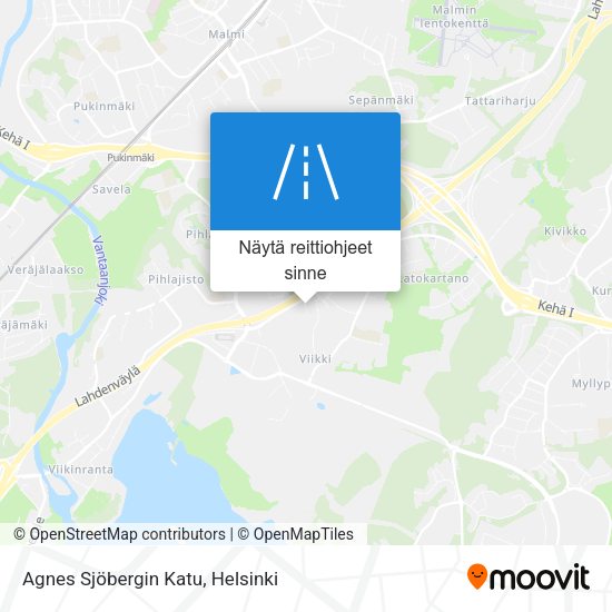 Agnes Sjöbergin Katu kartta