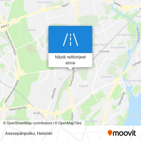 Asesepänpolku kartta