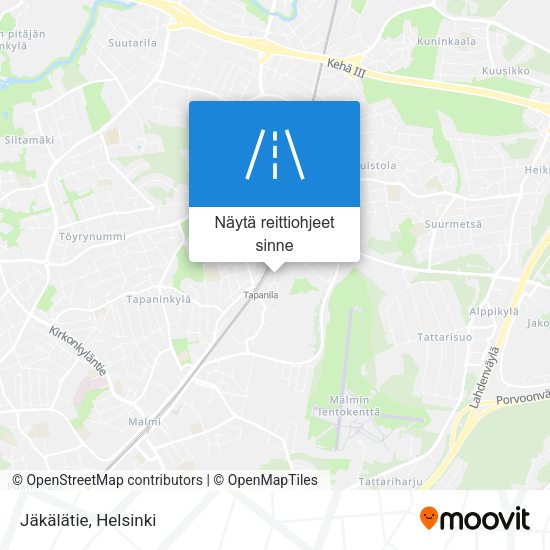 Jäkälätie kartta