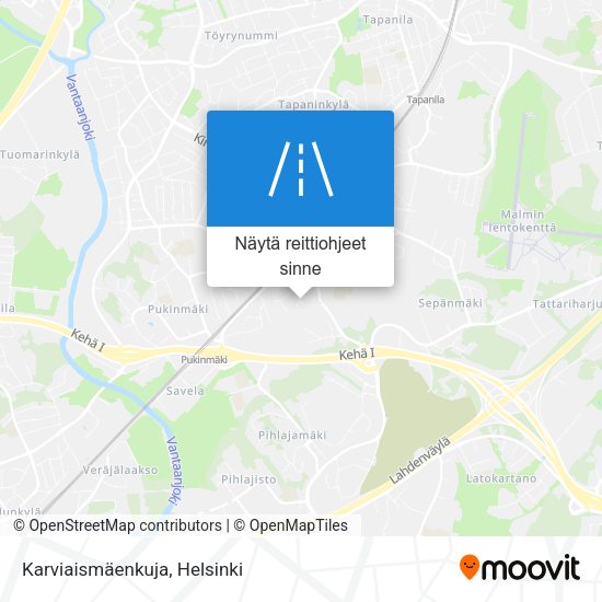 Karviaismäenkuja kartta