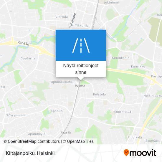 Kiitäjänpolku kartta