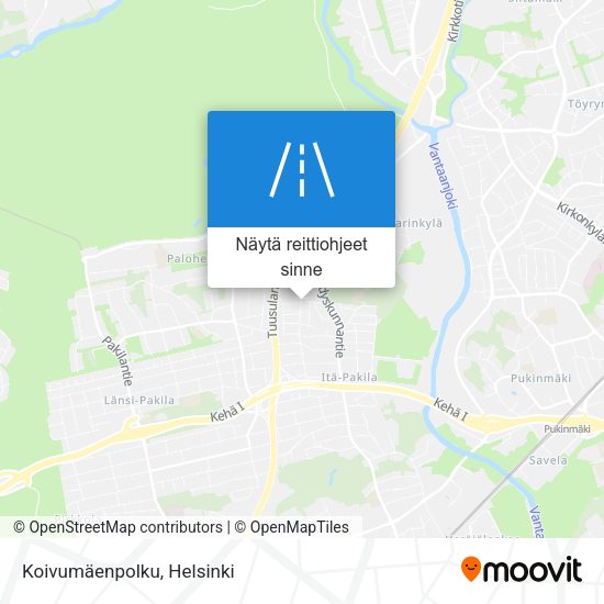 Koivumäenpolku kartta