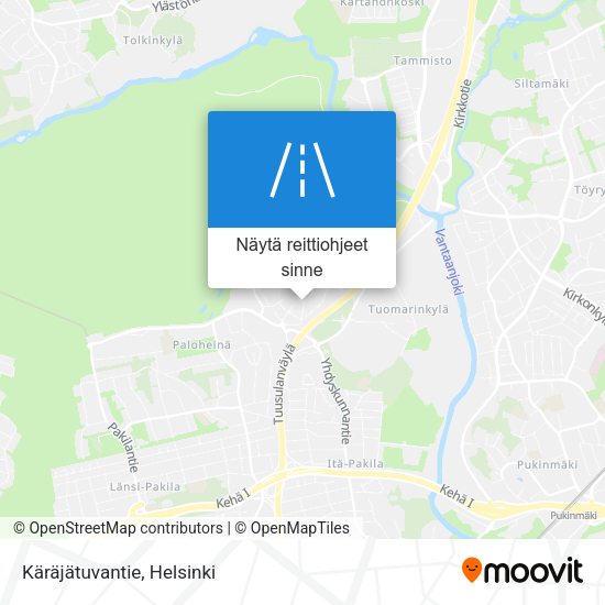 Käräjätuvantie kartta