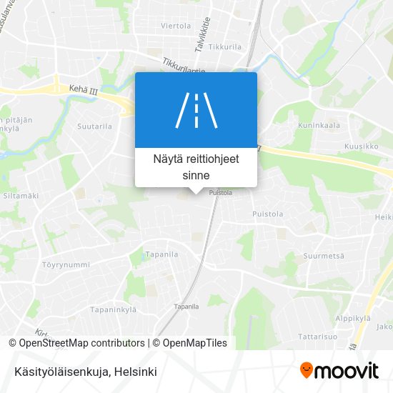 Käsityöläisenkuja kartta
