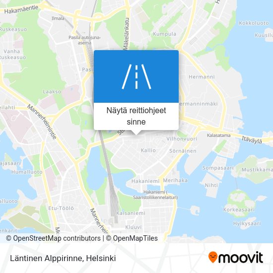 Läntinen Alppirinne kartta