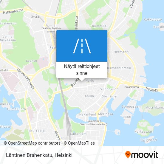 Läntinen Brahenkatu kartta