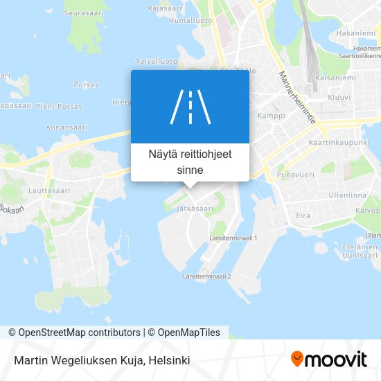 Martin Wegeliuksen Kuja kartta
