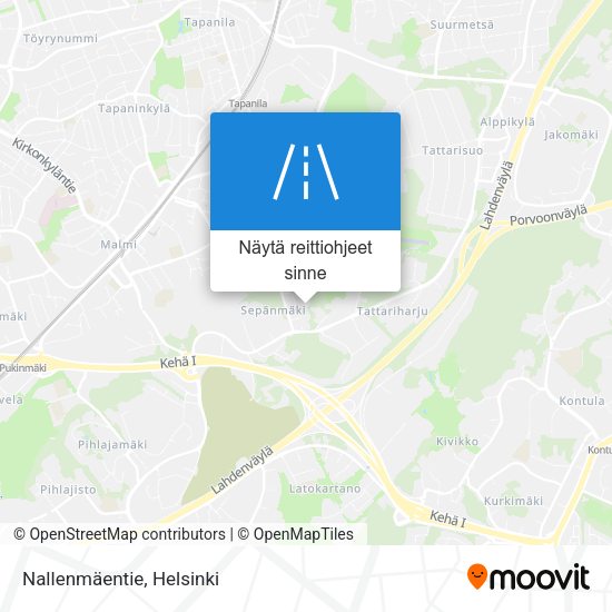 Nallenmäentie kartta