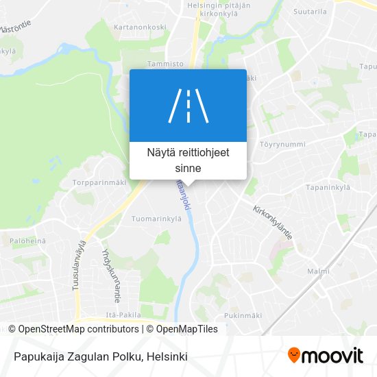 Papukaija Zagulan Polku kartta