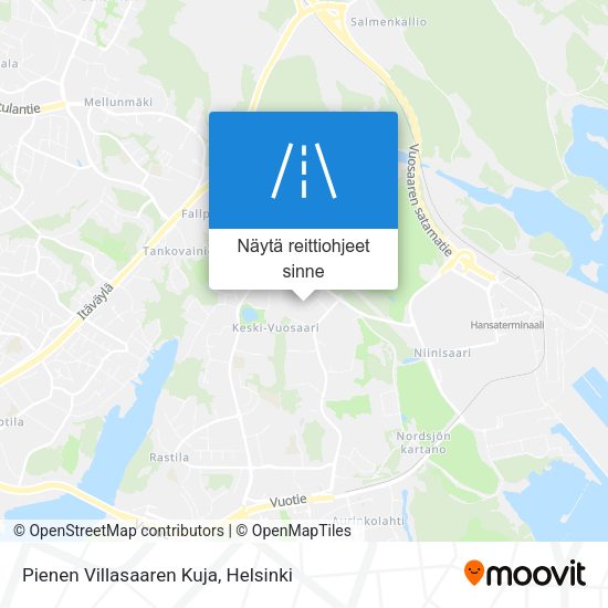Pienen Villasaaren Kuja kartta