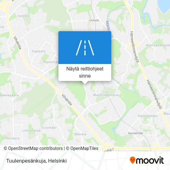 Tuulenpesänkuja kartta