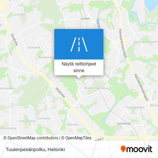 Tuulenpesänpolku kartta