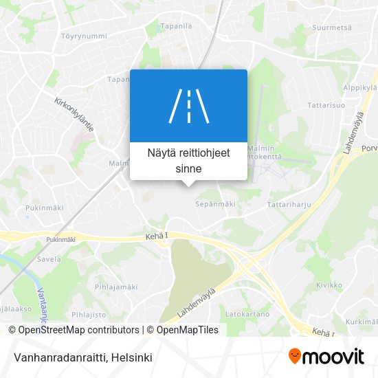 Vanhanradanraitti kartta