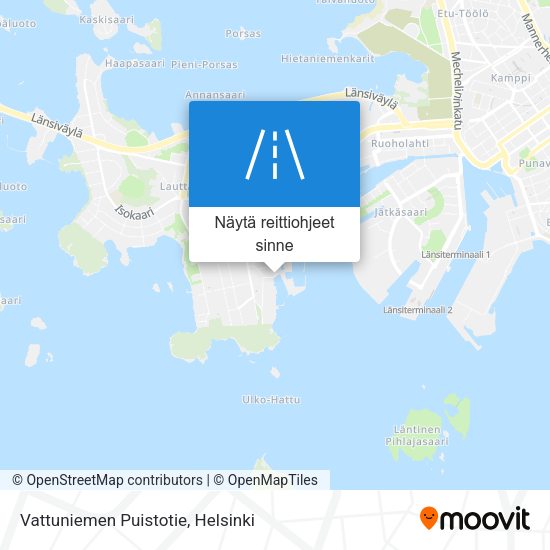 Vattuniemen Puistotie kartta