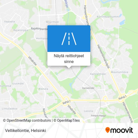 Vellikellontie kartta