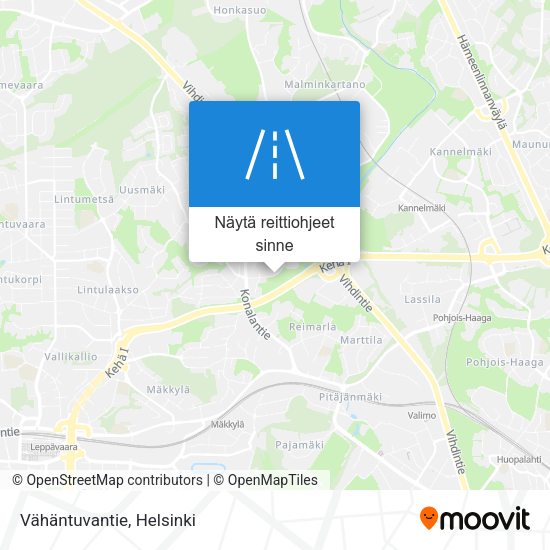 Vähäntuvantie kartta