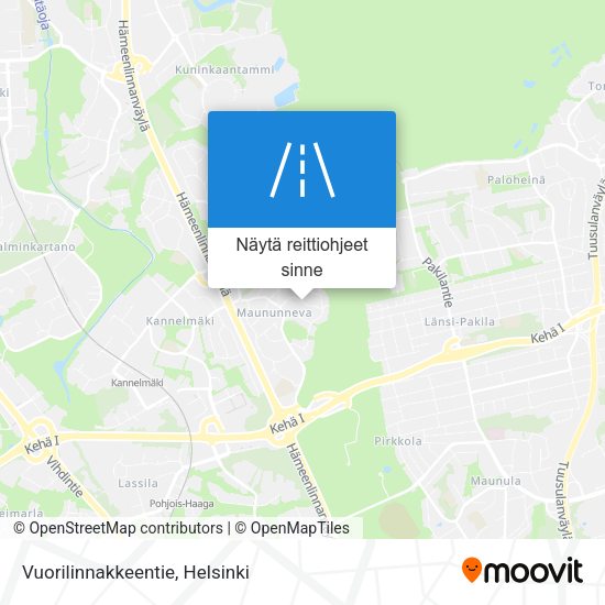 Vuorilinnakkeentie kartta