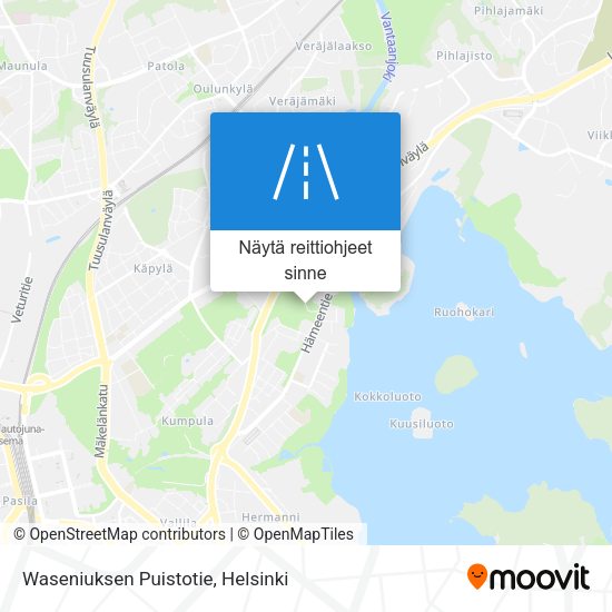 Waseniuksen Puistotie kartta