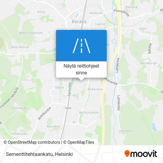 Sementtitehtaankatu kartta