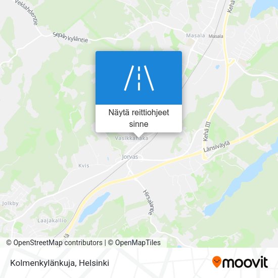 Kolmenkylänkuja kartta