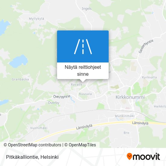 Pitkäkalliontie kartta