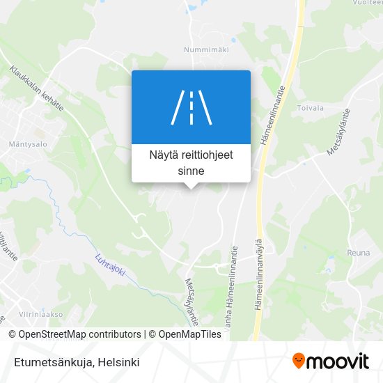Etumetsänkuja kartta