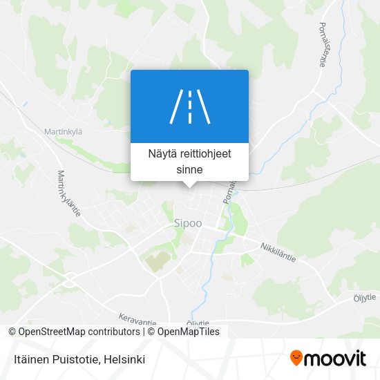 Itäinen Puistotie kartta