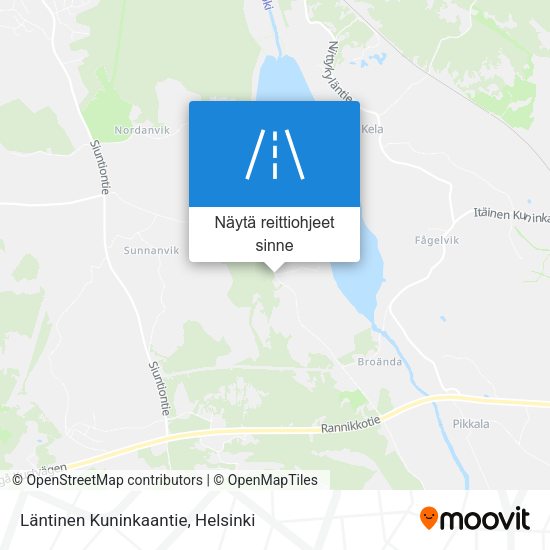 Läntinen Kuninkaantie kartta