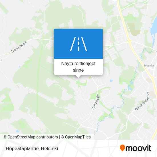 Hopeatäpläntie kartta