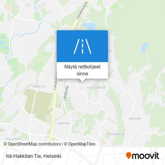 Itä-Hakkilan Tie kartta