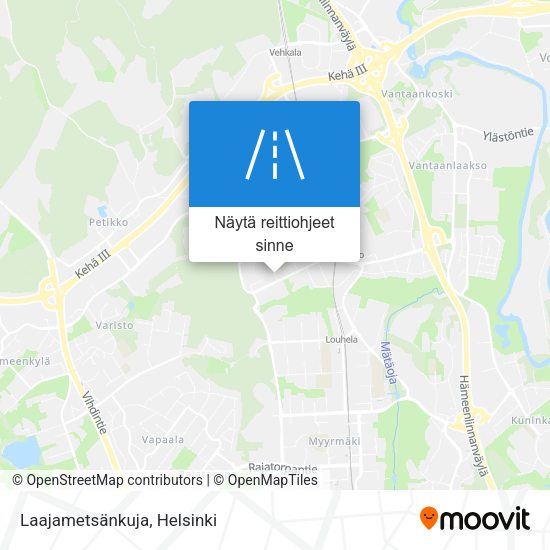 Laajametsänkuja kartta