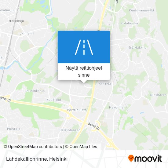 Lähdekallionrinne kartta