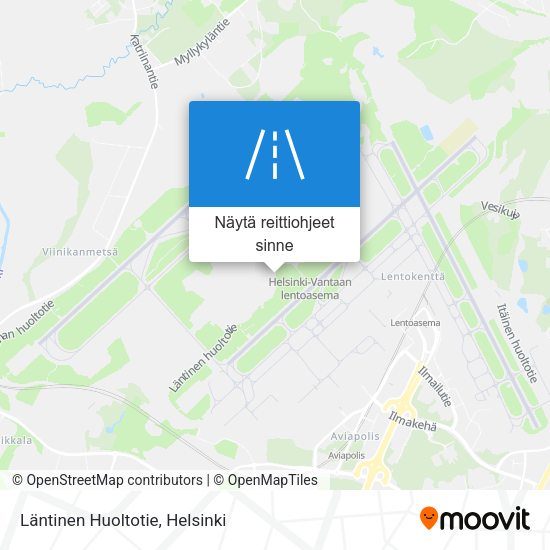 Läntinen Huoltotie kartta