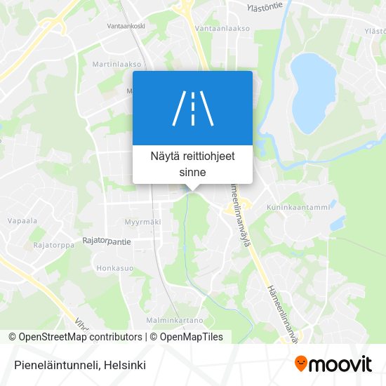 Pieneläintunneli kartta