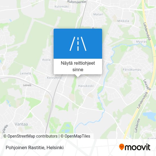 Pohjoinen Rastitie kartta