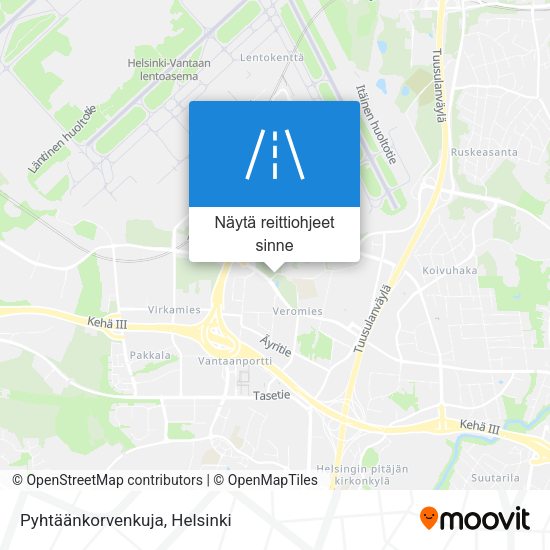 Pyhtäänkorvenkuja kartta