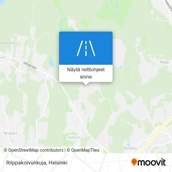 Riippakoivunkuja kartta