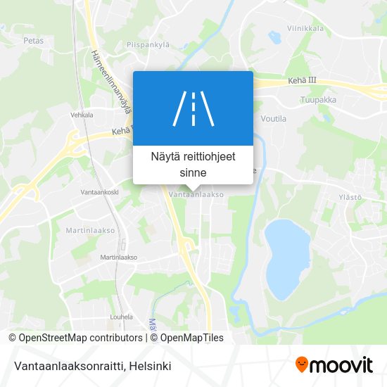 Vantaanlaaksonraitti kartta