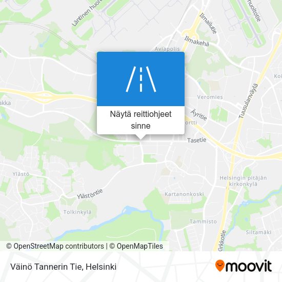 Väinö Tannerin Tie kartta