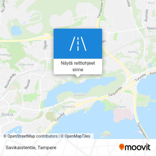 Savikaistentie kartta