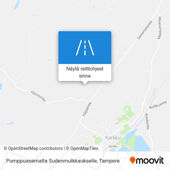 Pumppuasemalta Sudenmulkkaukselle kartta