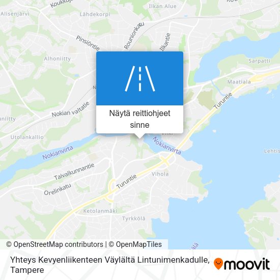 Yhteys Kevyenliikenteen Väylältä Lintunimenkadulle kartta