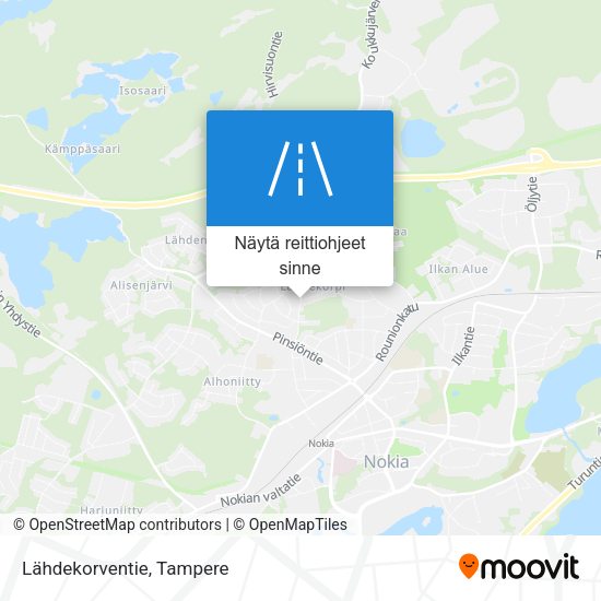 Lähdekorventie kartta