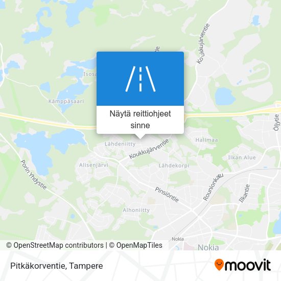 Pitkäkorventie kartta