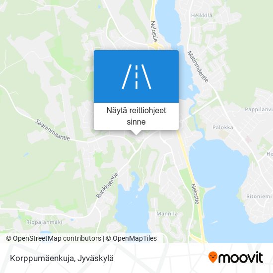 Korppumäenkuja kartta