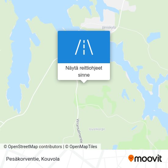 Pesäkorventie kartta