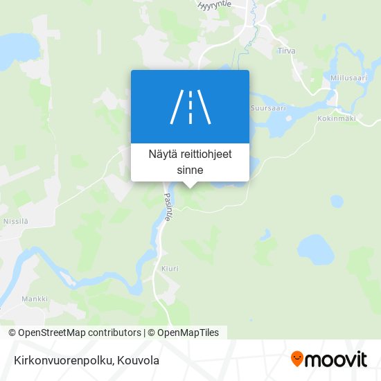 Kirkonvuorenpolku kartta